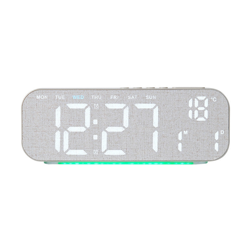 Digital Multi-Function Alarm Clock in Modern Textile Design Bowlift