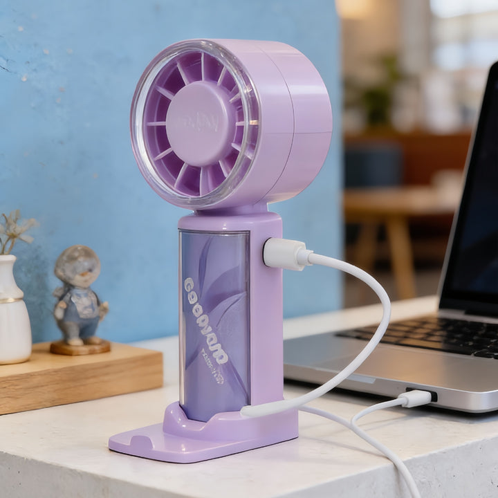 Portable hand fan with LED display Bowlift