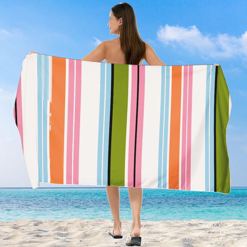 Beach towel with vibrant gradient color and stylish striped design Bowlift