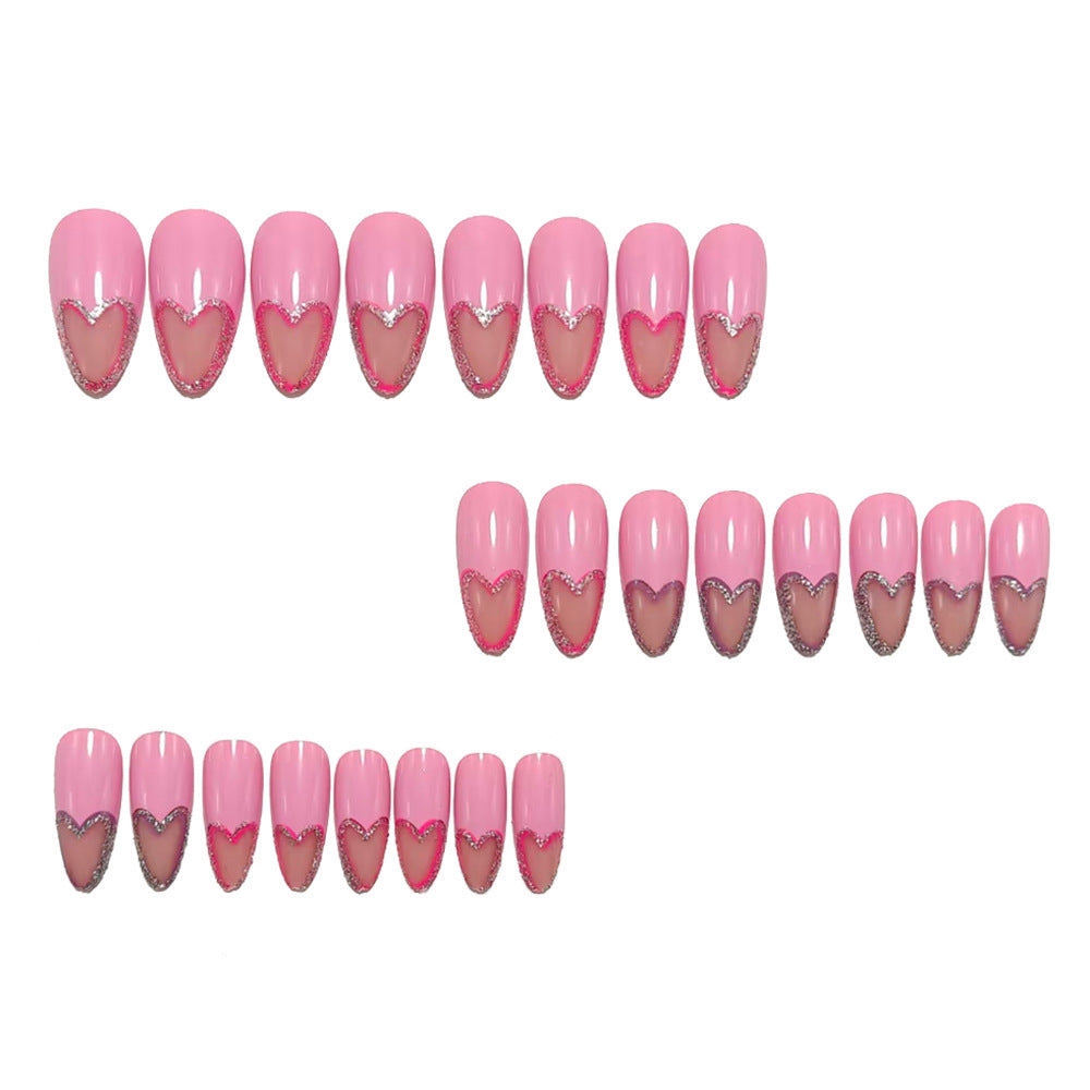 Artificial nails with romantic heart design Bowlift