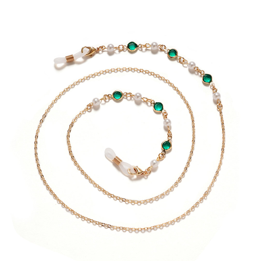 Elegant Pearl and Amethyst Eyewear Chain Bowlift