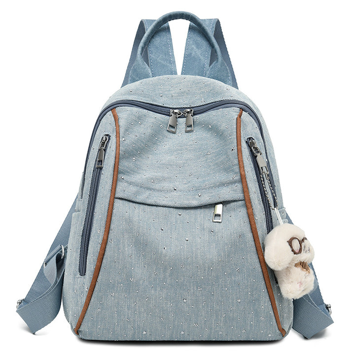 Casual Denim-Style Backpack Bowlift