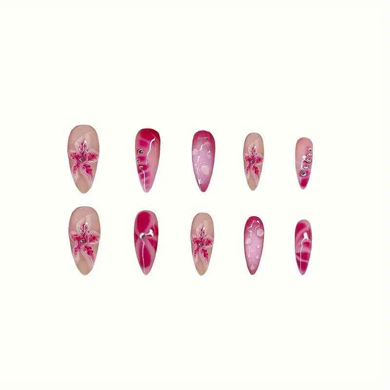 Elegant Decorative Press-On Nail Enhancements Bowlift