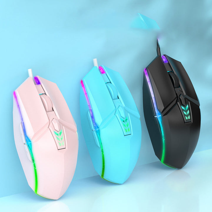 Gaming mouse with ergonomic design and RGB lighting Bowlift