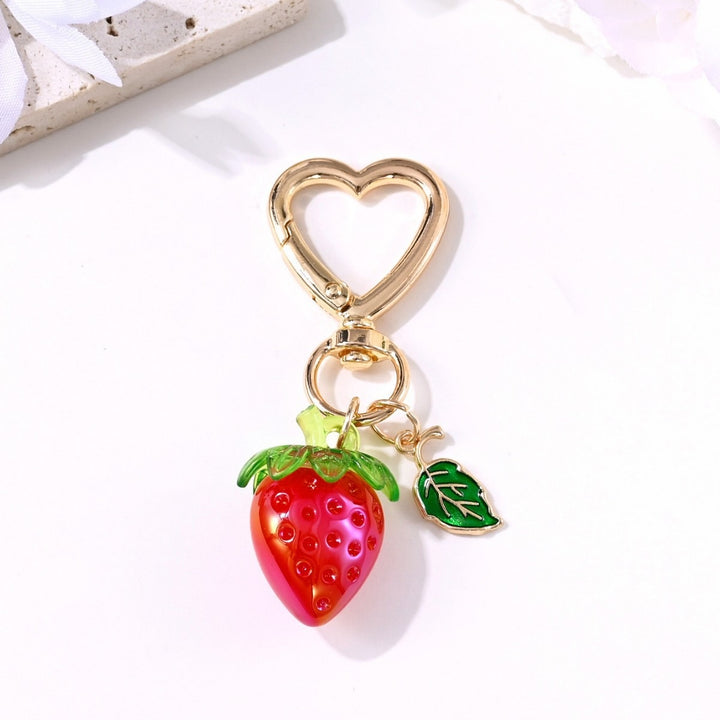 Keychain with Fruity Strawberry Design Bowlift