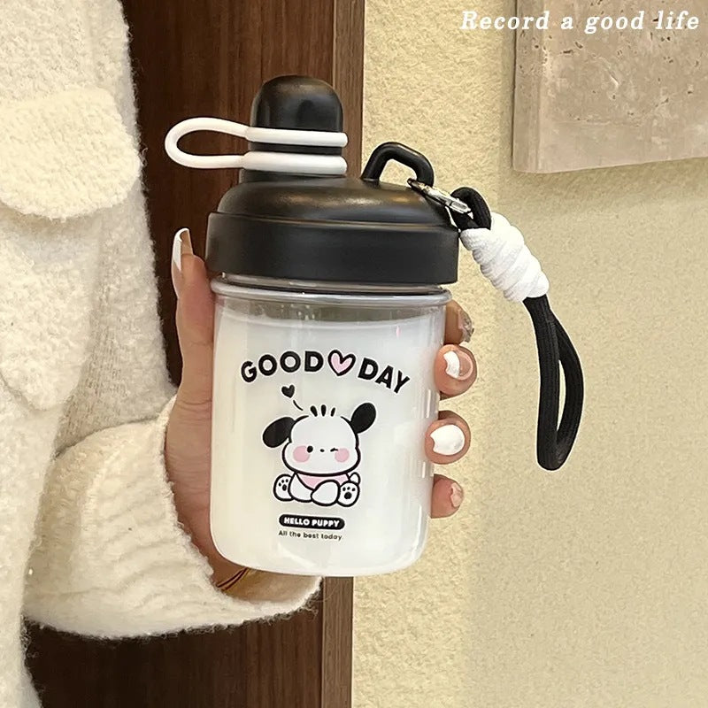 Women's Fun Drinking Bottle with Practical Carrying Strap Bowlift