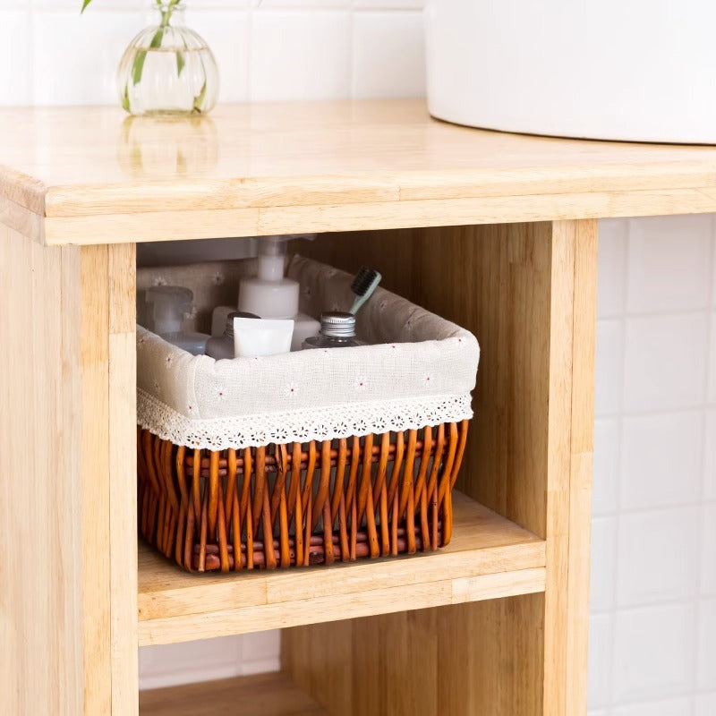 Women’s storage basket with decorative fabric lining Bowlift