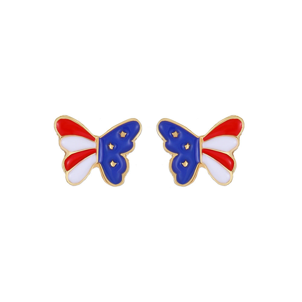 Women's nan patriotic novelty dangle hook earrings with laser-printed wooden fireworks charm Bowlift