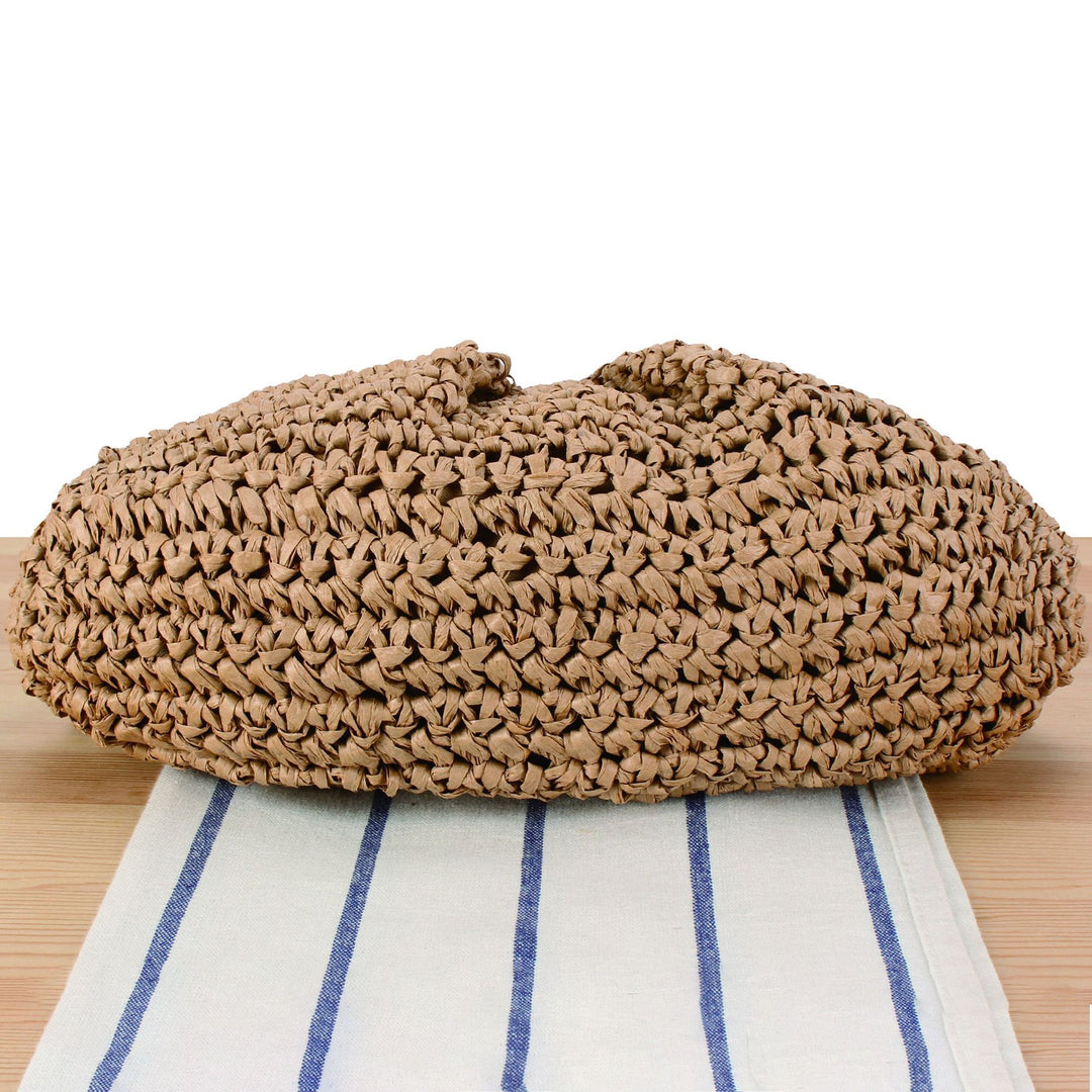 Basket bag with elegant wooden bead embellishments Bowlift