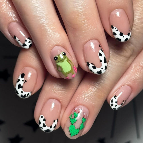 Playful Animal-Themed Press-On Nail Art Bowlift