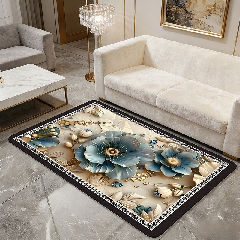 Floral Patterned Comfort Bath Mat Bowlift