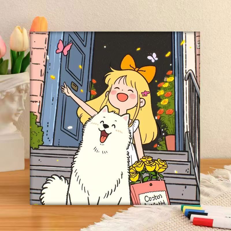 Whimsical Character Art Canvas Print Bowlift