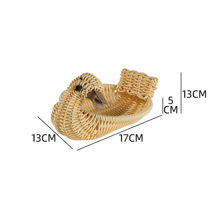 Decorative Woven Duck-Shaped Storage Basket Bowlift