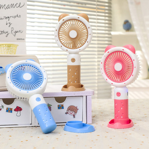 Ladies Portable Hand Fan with Cute Animal Design Bowlift
