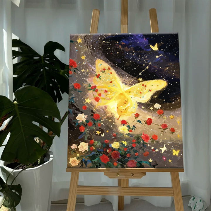 Colorful Butterfly and Floral Canvas Art Print Bowlift