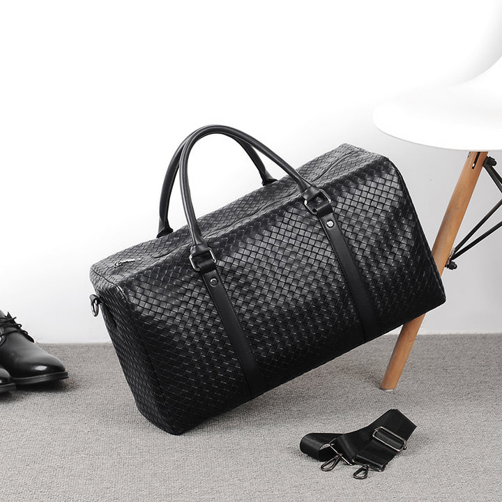 Premium Woven Leather Duffel Bag Bowlift