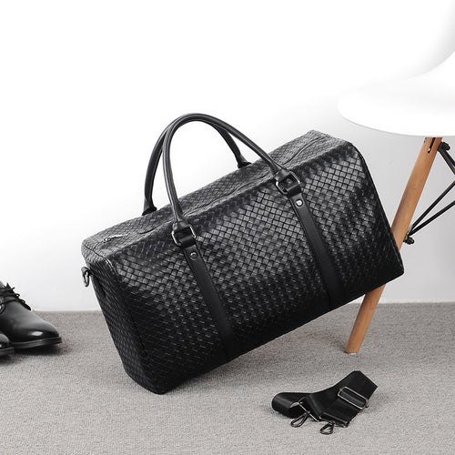 Premium Woven Leather Duffel Bag Bowlift