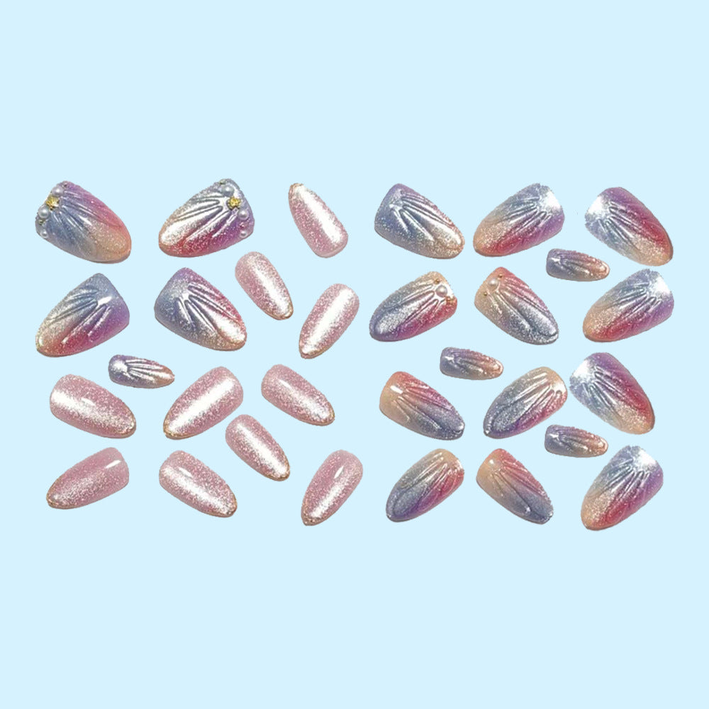 Artificial nails in elegant ombre design with glitter embellishments Bowlift
