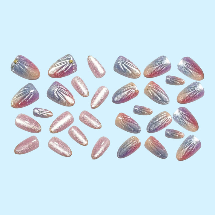 Artificial nails in elegant ombre design with glitter embellishments Bowlift