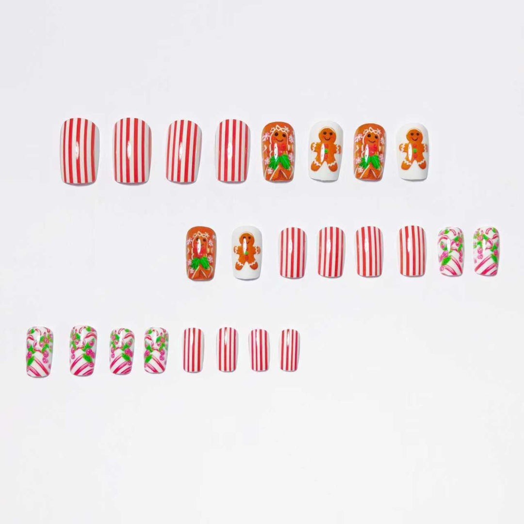 Festive Holiday Gingerbread Nail Art Bowlift