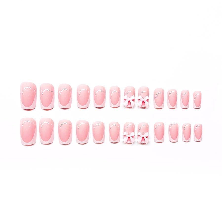 Elegant French Tip Nail Art Set Bowlift