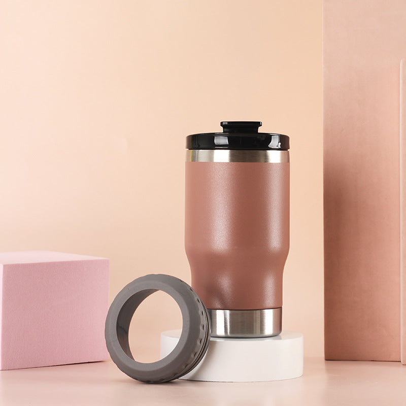 Women Insulated Travel Mug with Non-Slip Silicone Ring Bowlift