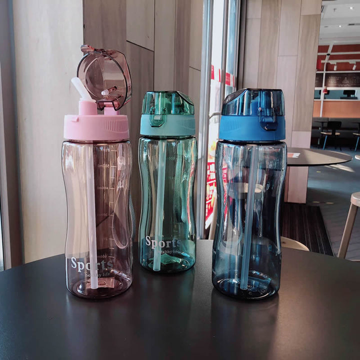 Women Ergonomic Sports Water Bottle with Integrated Straw Function Bowlift
