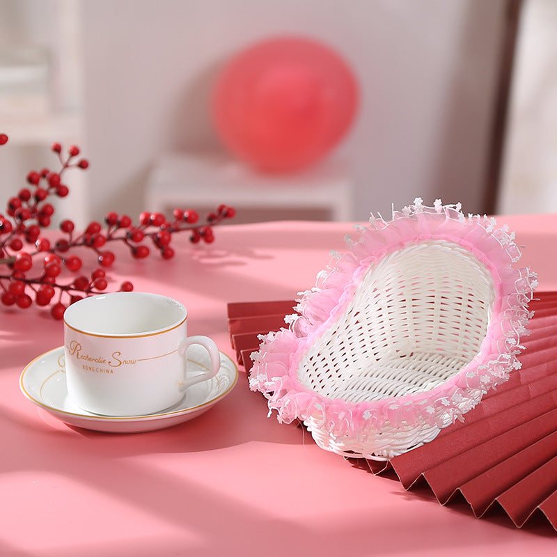 Decorative Woven Lace Basket Bowlift