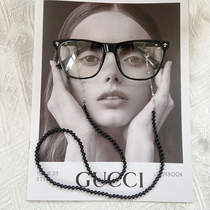 Fashionable glasses strap made of pearls Bowlift