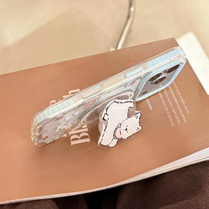 Playful smartphone finger holder in dog design Bowlift