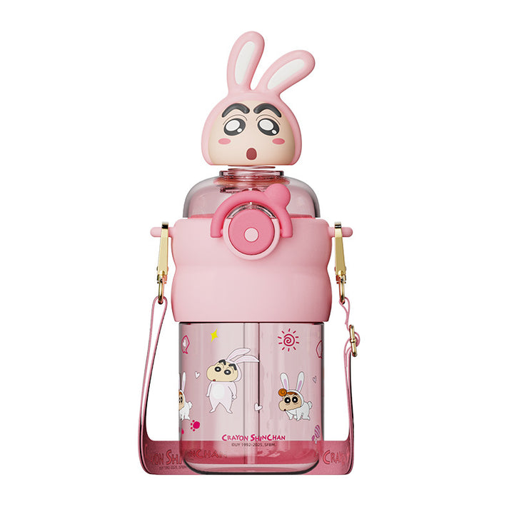 Ladies drinking bottle with interactive character lid Bowlift