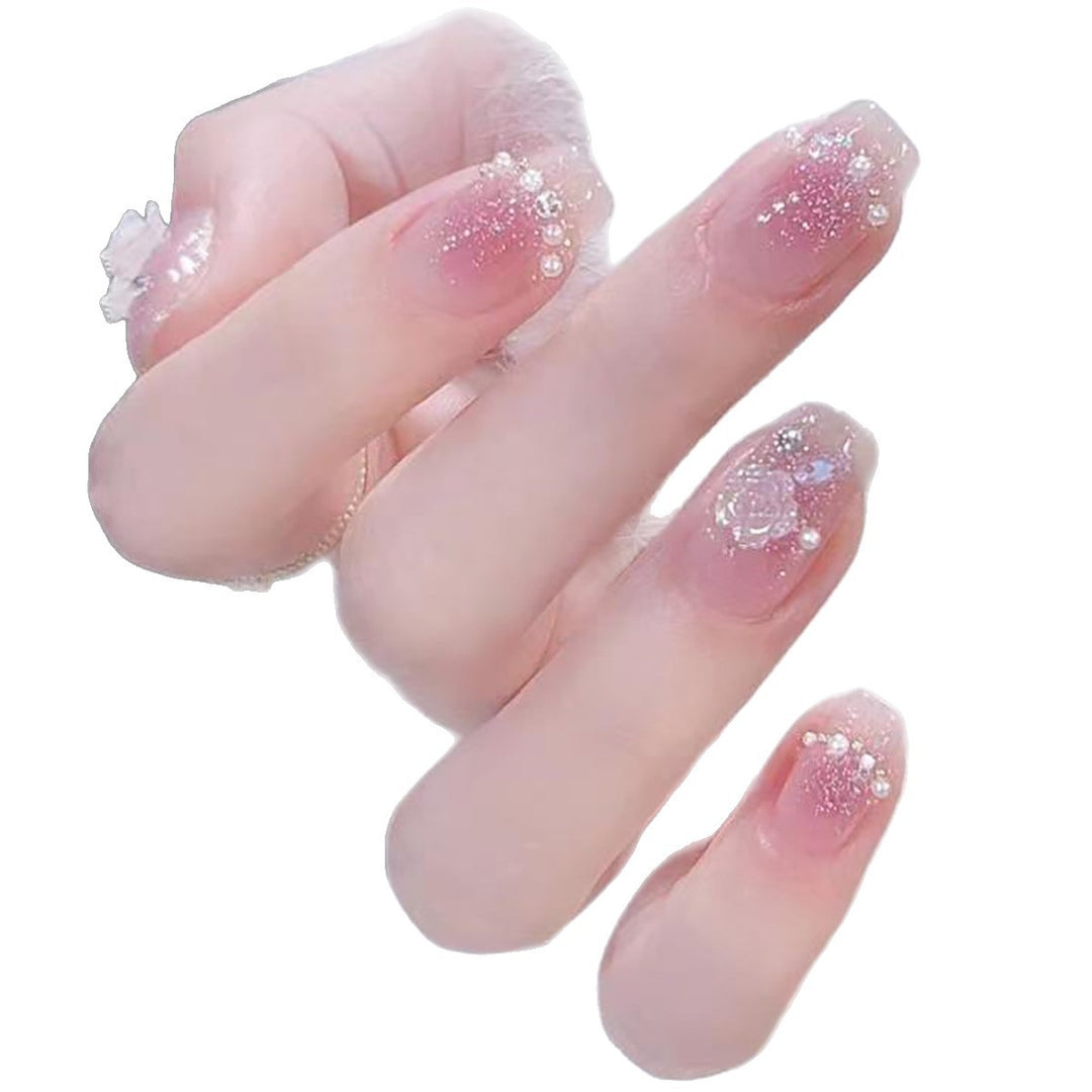 Glittery Crystal-Embellished Press-On Nail Tips Bowlift