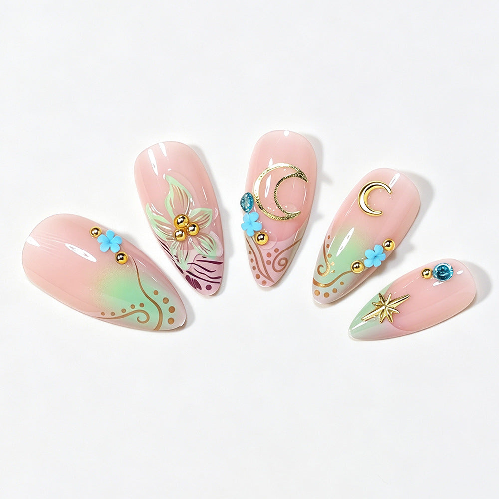 Artistic Stiletto Nail Art Design Bowlift