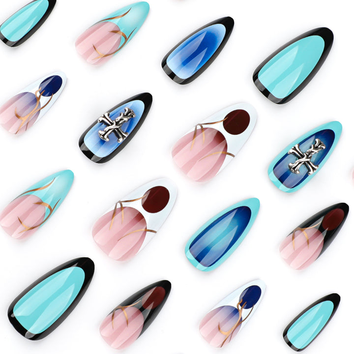 Artful stiletto nails with elegant design and 3D accents Bowlift