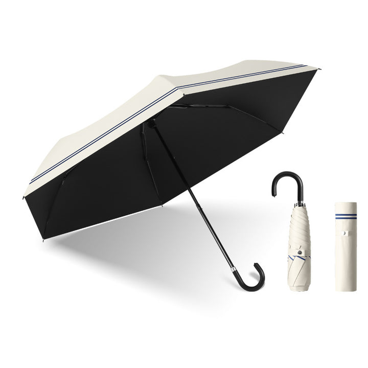 Women's Urban Folding Umbrella with Wind Protection and Ergonomic Handle Bowlift