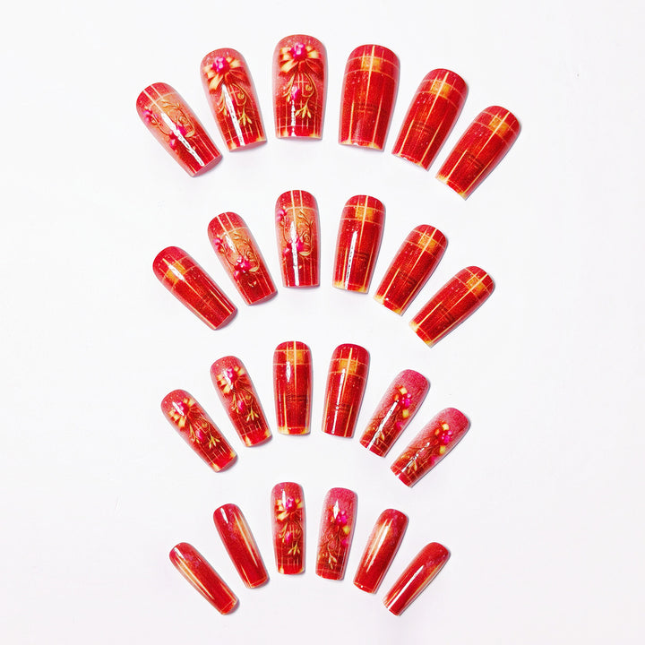 Artificial Nails in Festive Glamour Style Bowlift