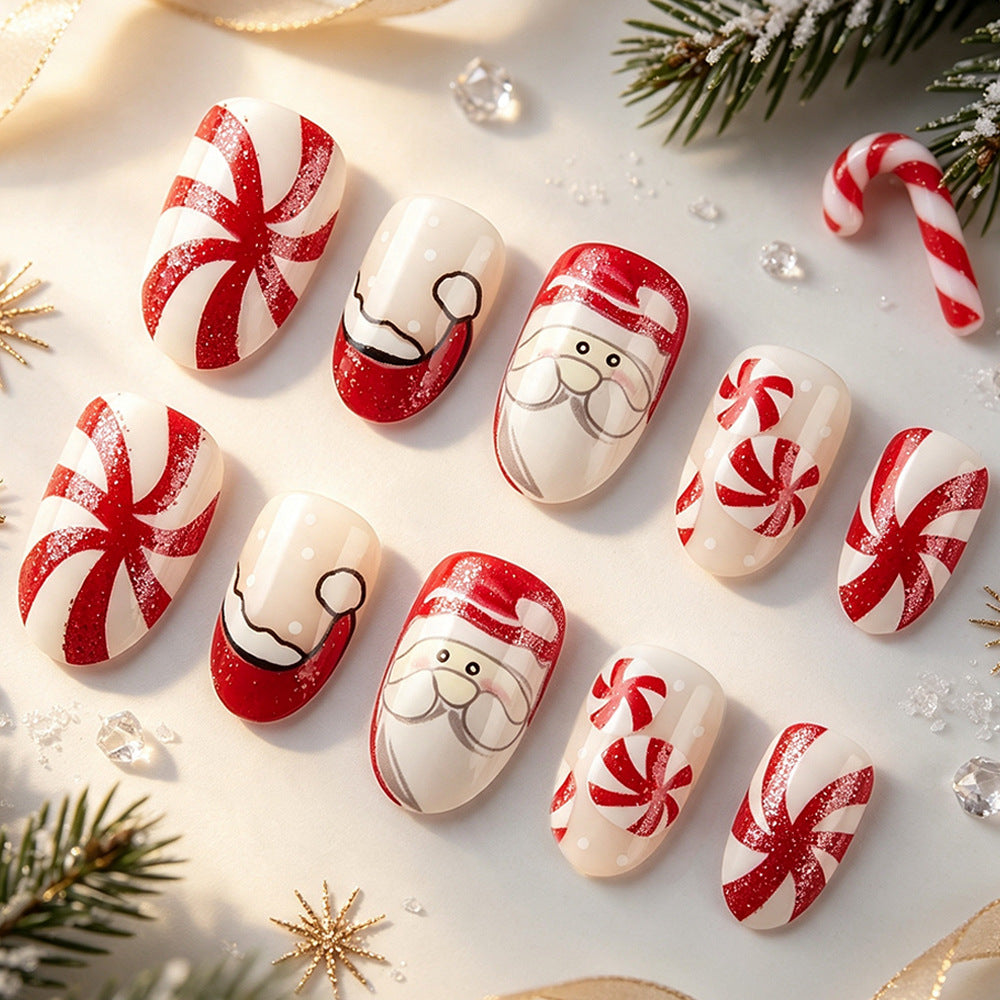 Holiday-Themed Press-On Nail Art Set Bowlift