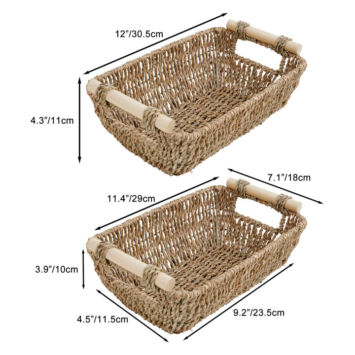 Natural Fiber Storage Basket with Handles Bowlift