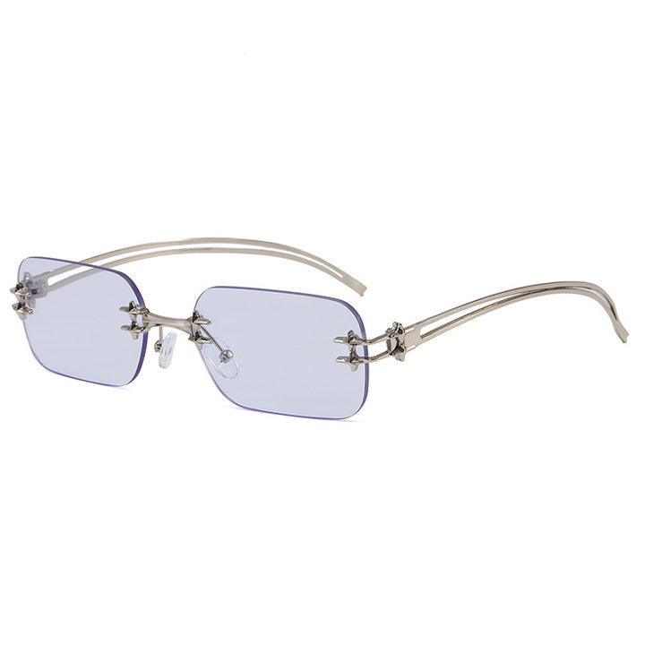 Fashionable metal sunglasses with rectangular frame Bowlift