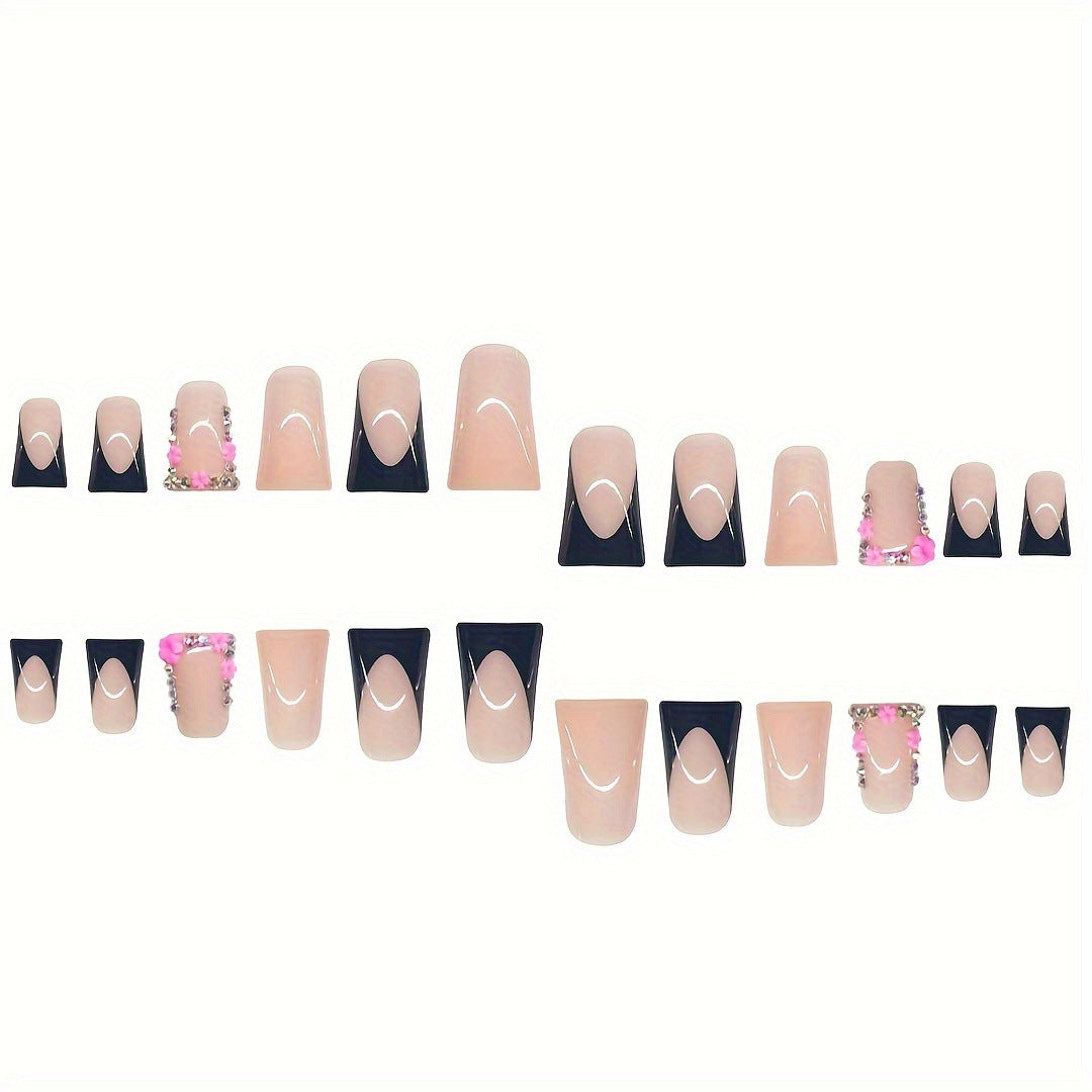 Luxury Floral Decorative Press-On Nails Bowlift
