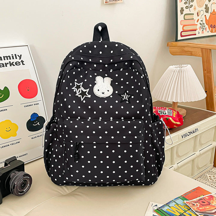 Fun Cartoon-Themed Polka Dot Backpack