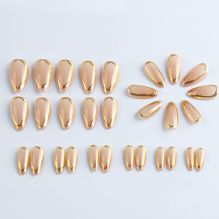 Chic Gold-Trimmed Gel Nail Set Bowlift