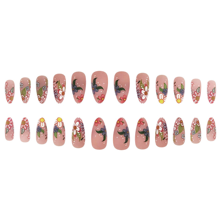Nail art set with colorful flower designs Bowlift