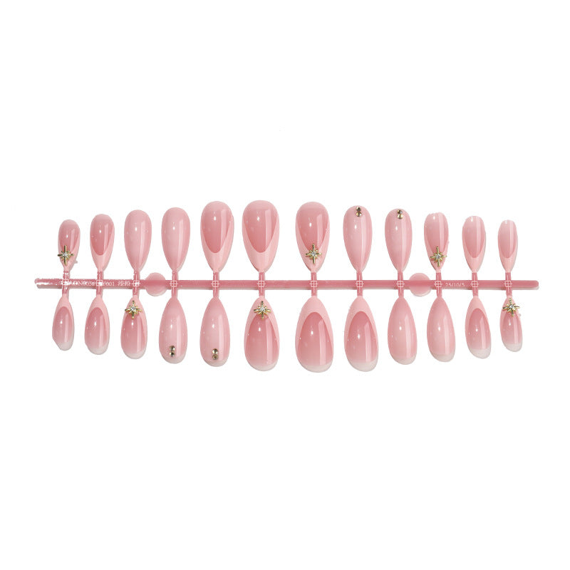 Stylish Press-On Nail Art Set with Floral and Gem Accents Bowlift