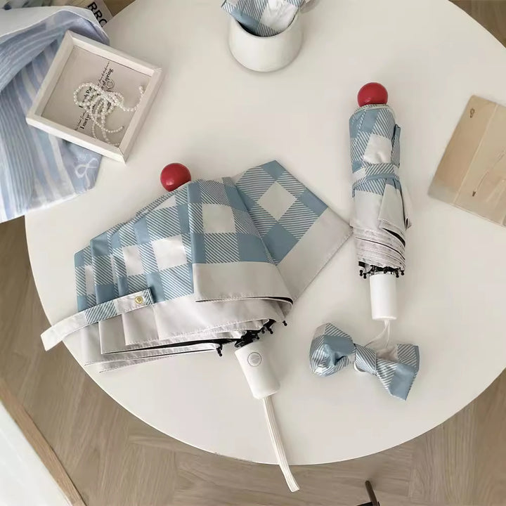 Ladies Foldable Umbrella with Double-layer Protective Structure Bowlift