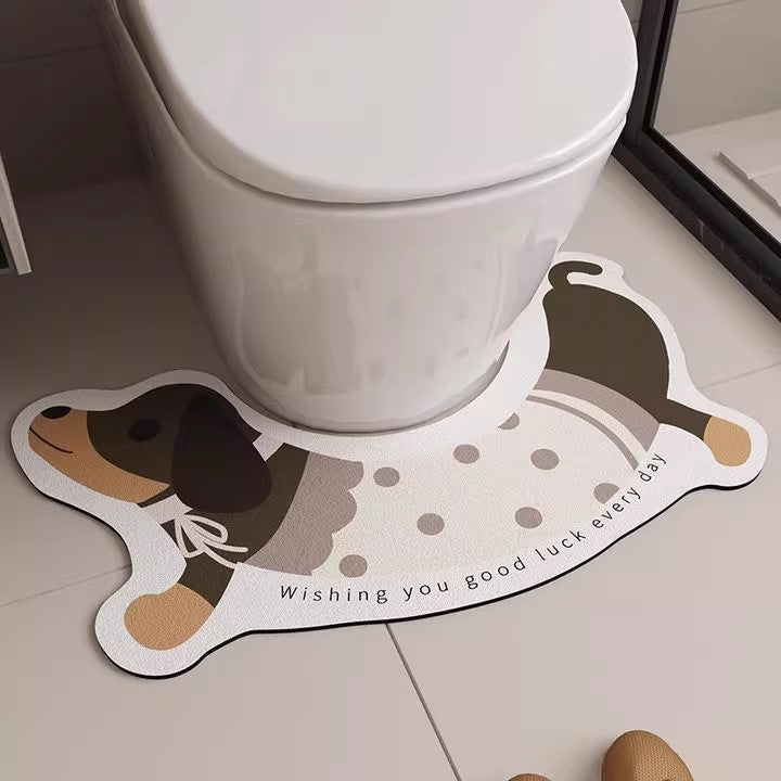 Playful Dog-Themed Bath Mat