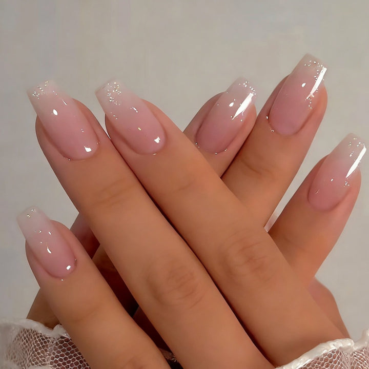 Glossy Gradient Tip Press-On Nails Bowlift