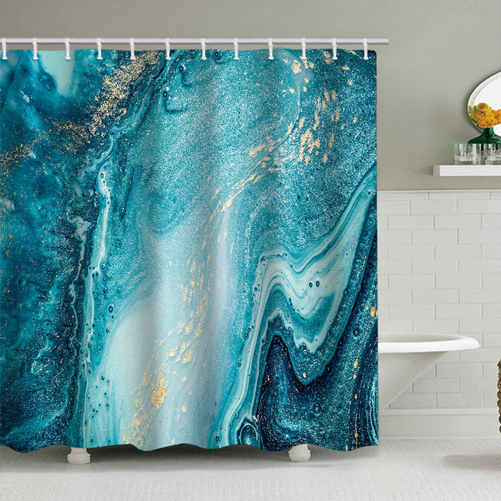 Abstract Marble Design Shower Curtain Bowlift