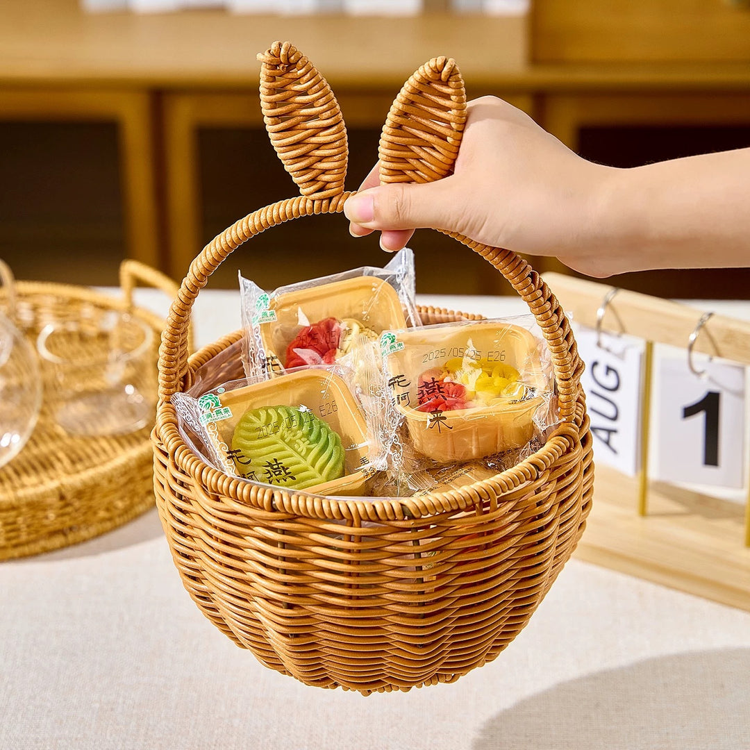 Women Bunny Motif Storage Basket Bowlift
