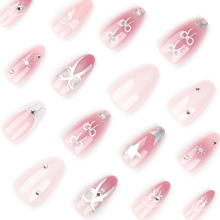Artful nail extensions with elegant 3D embellishments Bowlift
